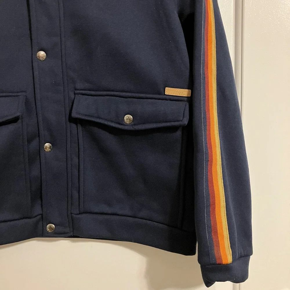 iXtreme Boys Navy Blue Hooded Snap Front Jacket Racing Stripe Size 18 NWT